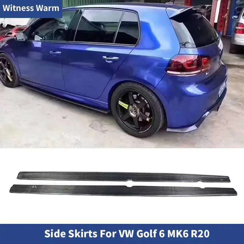 

Боковые юбки из углеродного волокна автомобиля, фартуки, обвесы для Volkswagen Golf 6 Mk6 R20 2010-2013, автомобильная наклейка, спойлер