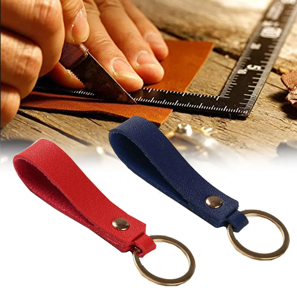 

1Pc Fashion PU Leather Keychain Business Gift Leather Key Chain Men Women Car Key Strap Waist Wallet KeyChains Keyrings