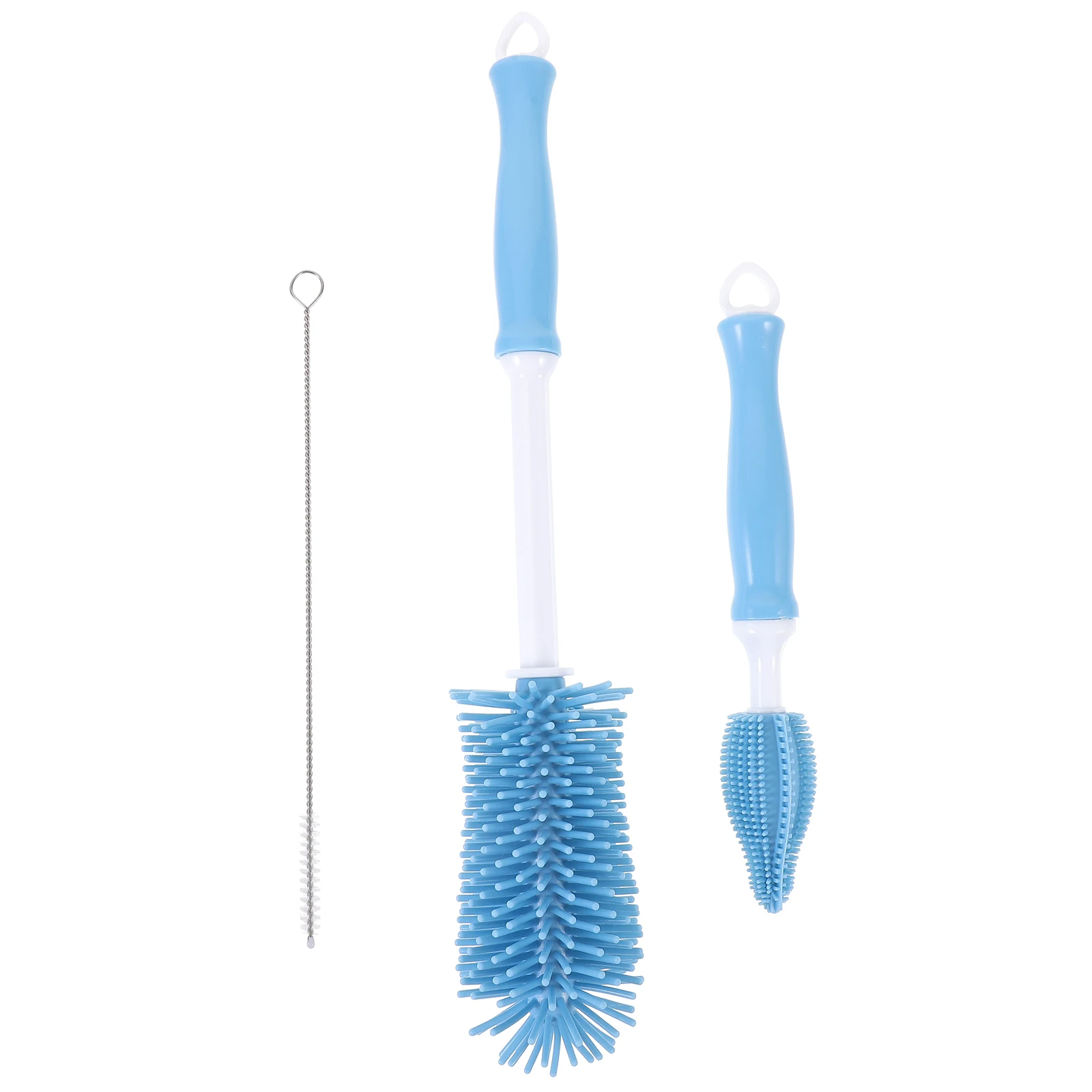

Silicone Baby Bottle Brush Straight Handle Lightweight Durable 360 Degrees Rotating Cleaning Feeder Nursing Suction Cup Storage