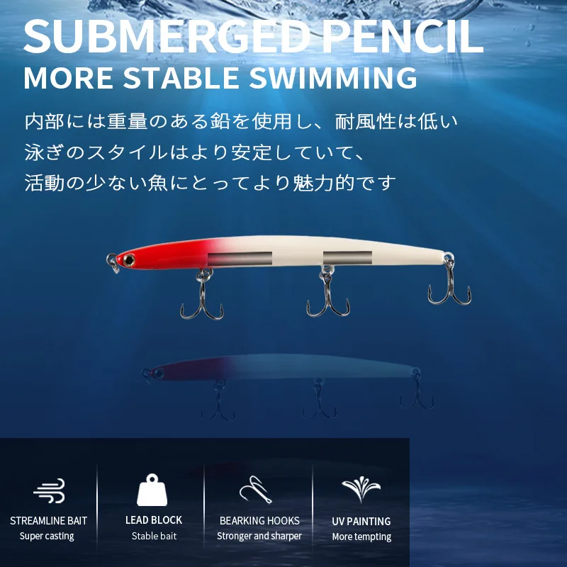 BEARKING Professional Hot Fishing Lures 11cm 12g Sinking Pencil Bait Lure High Quality Hard Baits Good Action Wobblers view 4