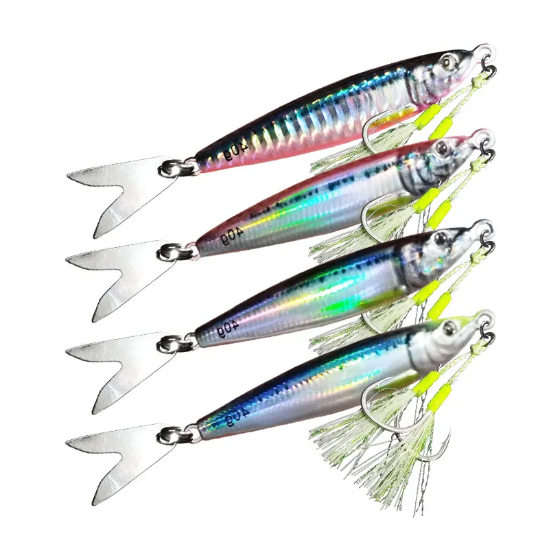 

AS Slow JIg Lure Fishing UV Glow Jig 3D Print Falling Angler 60g80g Metal Hard Bait Sinking Jigging Pesca Bait