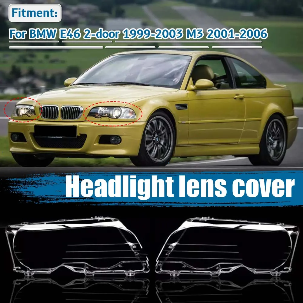 

Крышка фары для BMW E46 двухдверного седана 1999-2003 годов выпуска, а также для M3 2001-2006 годов выпуска, запасная часть для замены крышки фары.