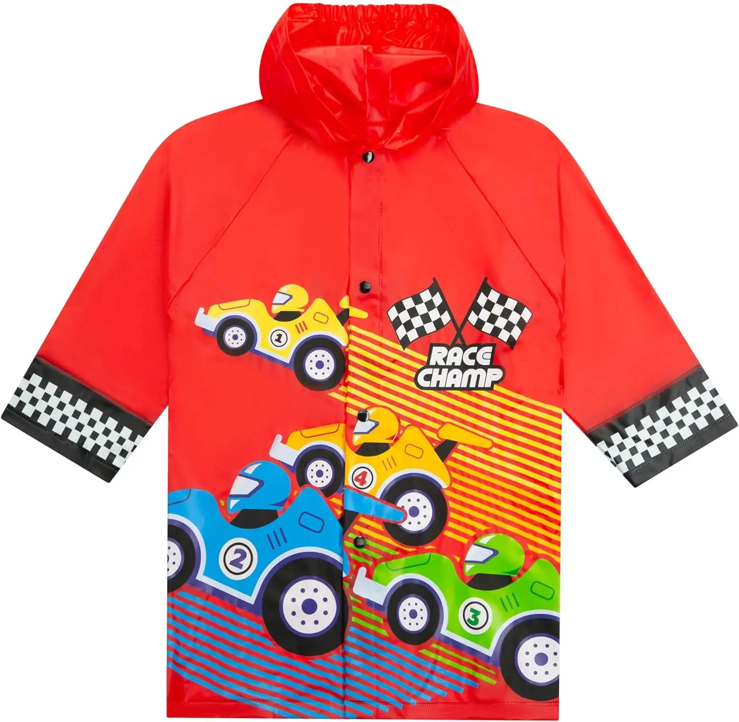 

Lightweight Waterproof Hooded Rain Slicker in Fun Designs, Sizes 2-9 Years