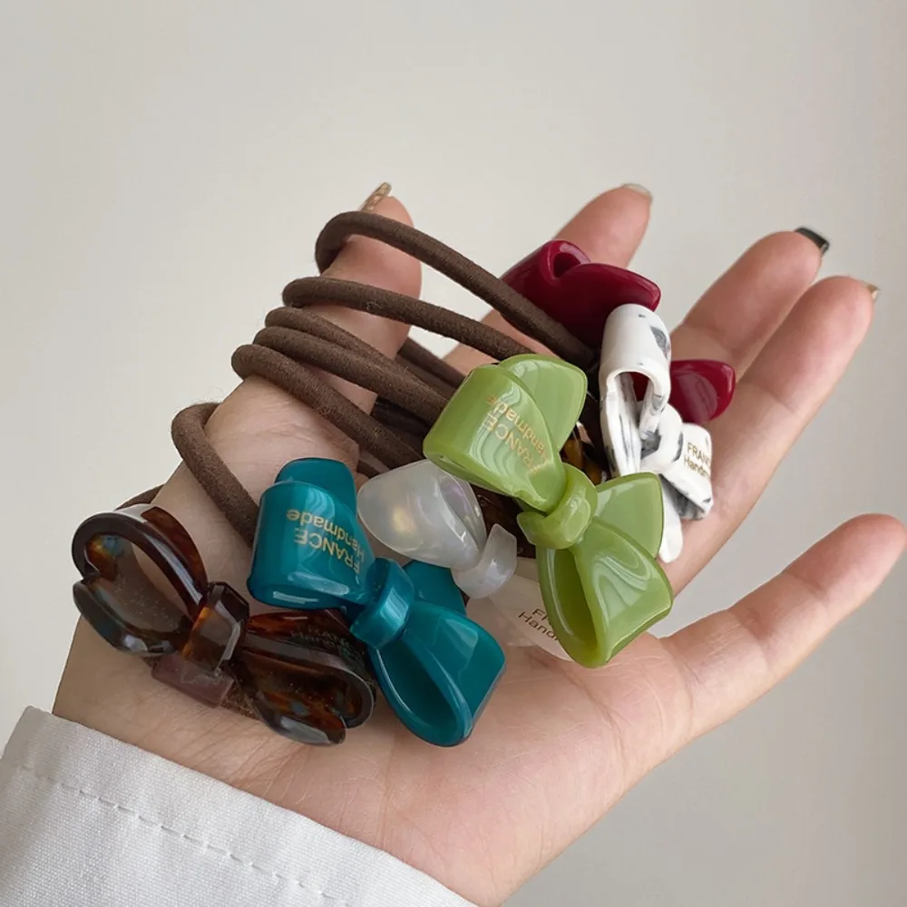 Ponytail Holder Bowknot Hair Rope Hair Bands Korean Style Acetic Acid Hair Tie Hair Accessories Headwear Acetate Bow Scrunchies