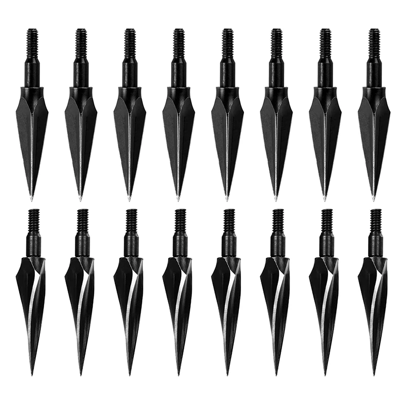 16 PCS Metal Archery Arrowheads 125 Grain Broad Head Tips Arrows For Compound Bow Crossbow Recurve Bow Hunting