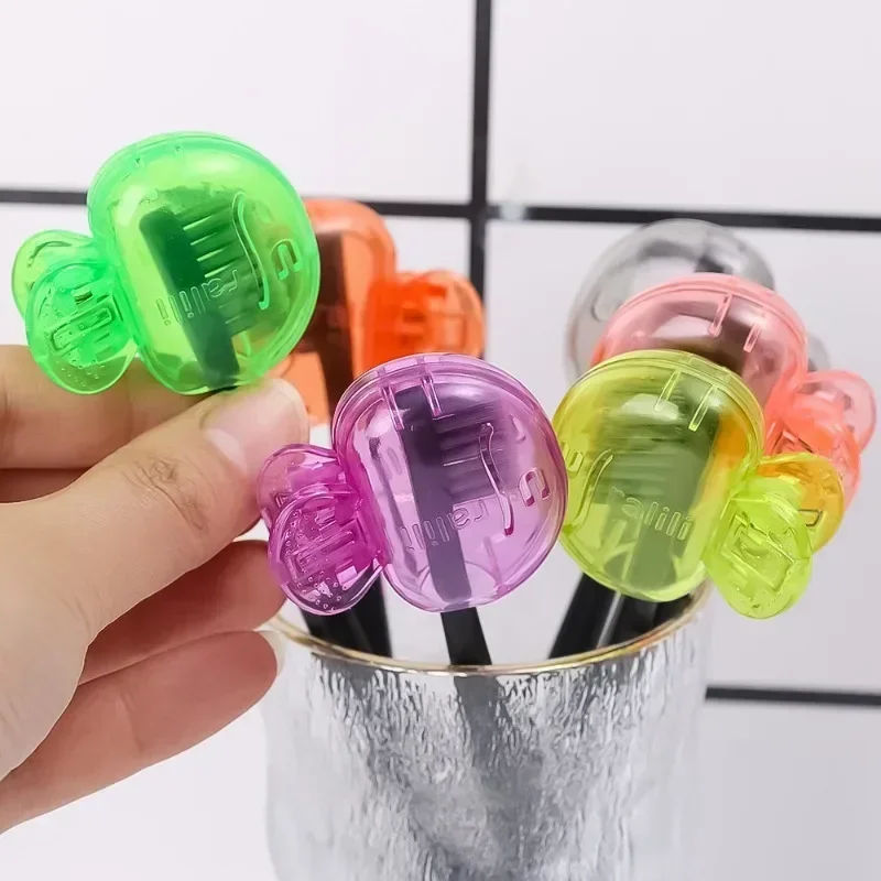 Portable Plastic Toothbrush Head Cover Clips Dustproof Head Protector Cap Travel Hiking Camping Bathroom Accessories