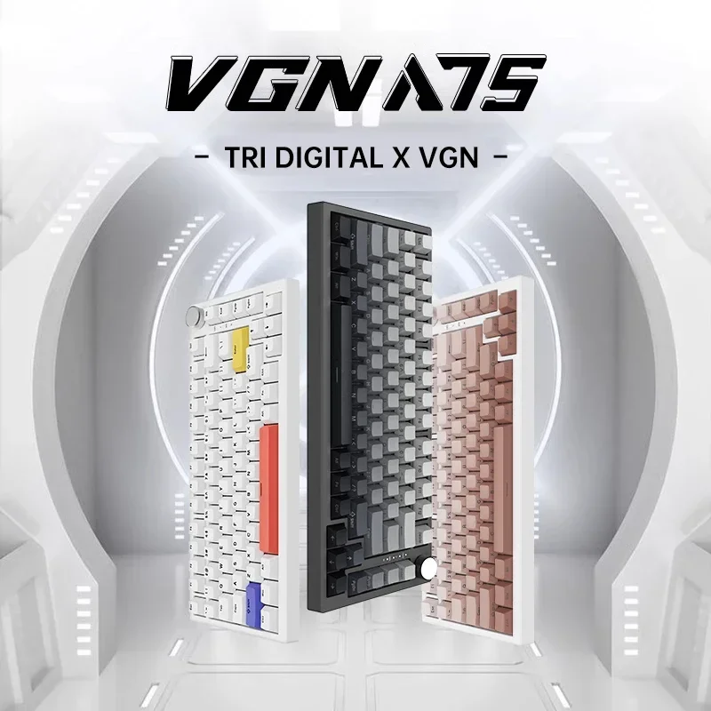VGN A75 Keyboard Esports Magnetic Axis Customized Gaming PC Mechanical   Wired Gasket Structure Full Key Hot Swappable Keyboard
