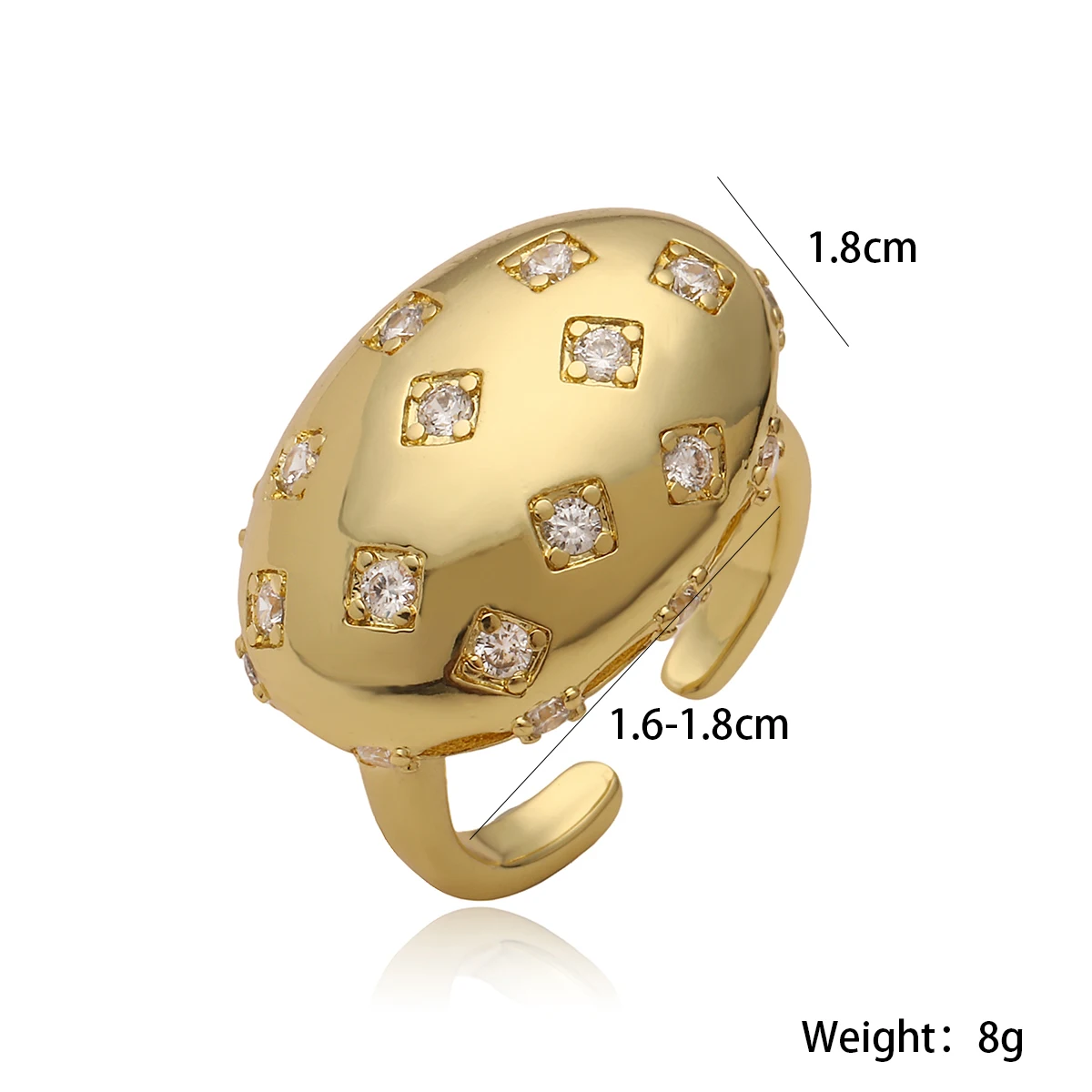 NEWBUY 2024 Hot Sale Gold Color High Polish CZ Rings For Women Party Jewelry Finger Accessories
