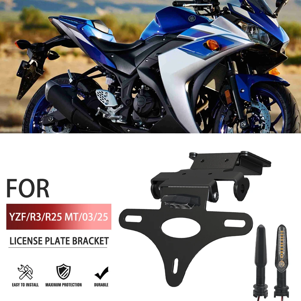 

2024 Motorcycle License Plate Holder Bracket For Yamaha YZFR3 YZF R25 MT 03 MT 25 MT03 MT25 Rear Tail Tidy Fender Eliminator Kit