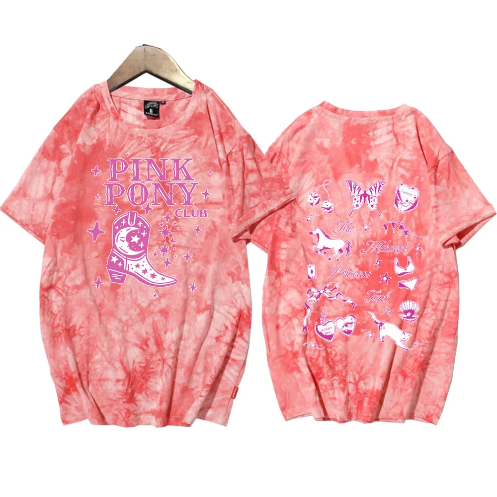 Chappell Roan The Midwest Princess Tour 2024 Tie Dye Camicie Girocollo Manica corta Uomo Donna T-shirt