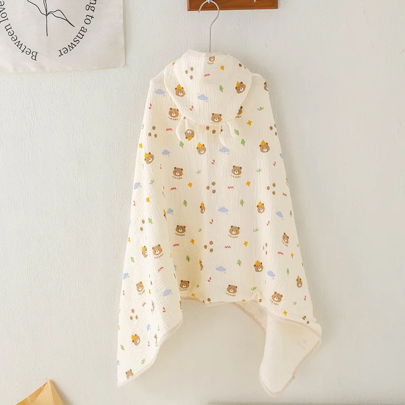 Toalha De Banho De Muslin Do Bebê, 100% Algodão, 1 Camadas, Swaddle Organic Cotton Gauze, Toalha com capuz de bebê