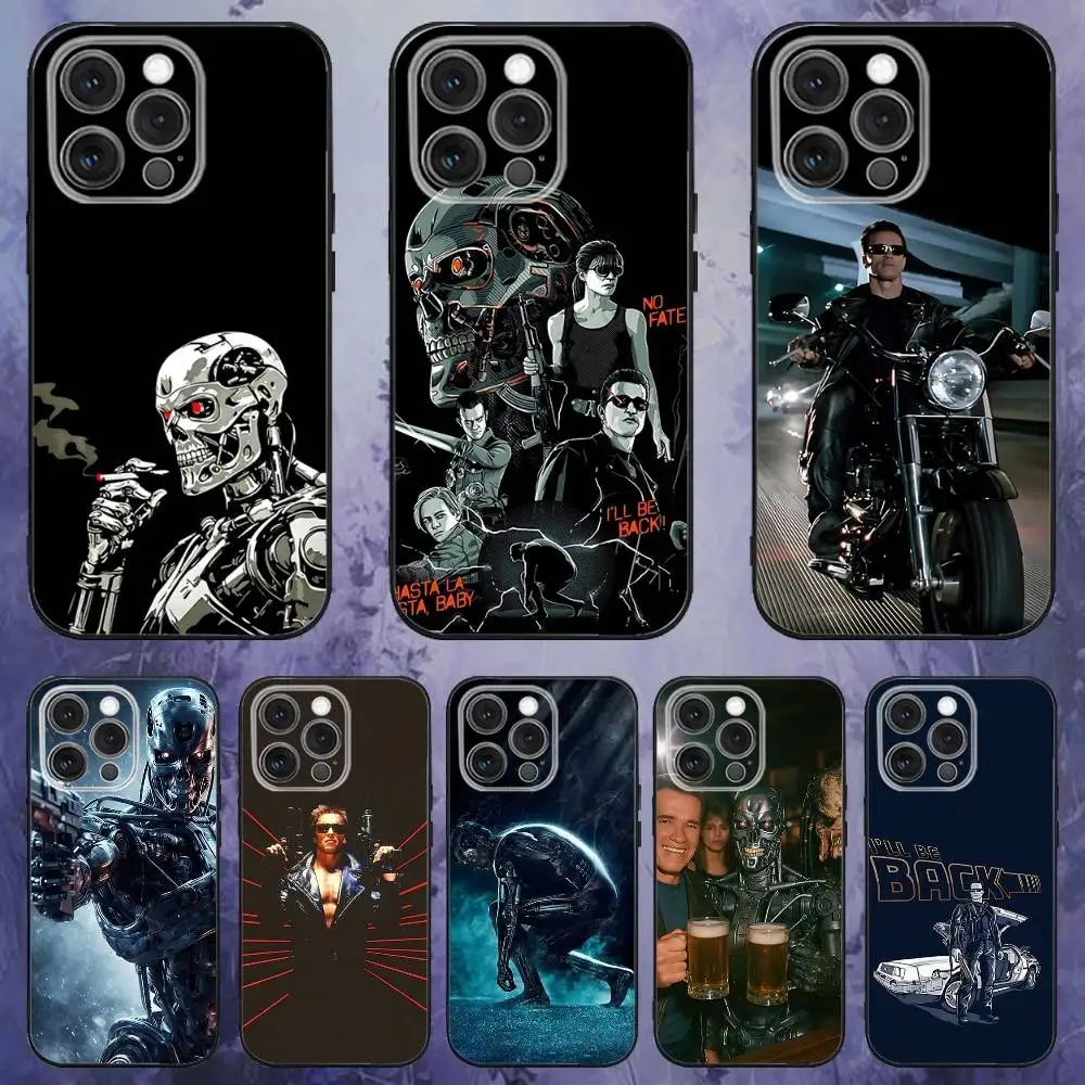 

A-Arnold Schwarzenegger T-Terminator Phone Case For iPhone 17,16,15,14,13,12,Pro,Max,Plus,E,SE4,Air,Mini Black Soft Box