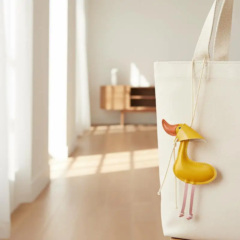 Kreativer Schal-Enten-Schlüsselanhänger aus PU-Leder, Taschenanhänger, Auto-Schlüsselanhänger, Dekoration mit niedlichem Schlüsselanhänger – Detail 4