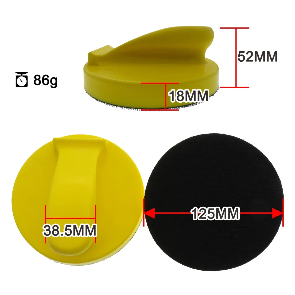 Almofada de polimento manual de 5/6 polegadas, bloco de lixar de espuma pu, suporte de disco para móveis de lã