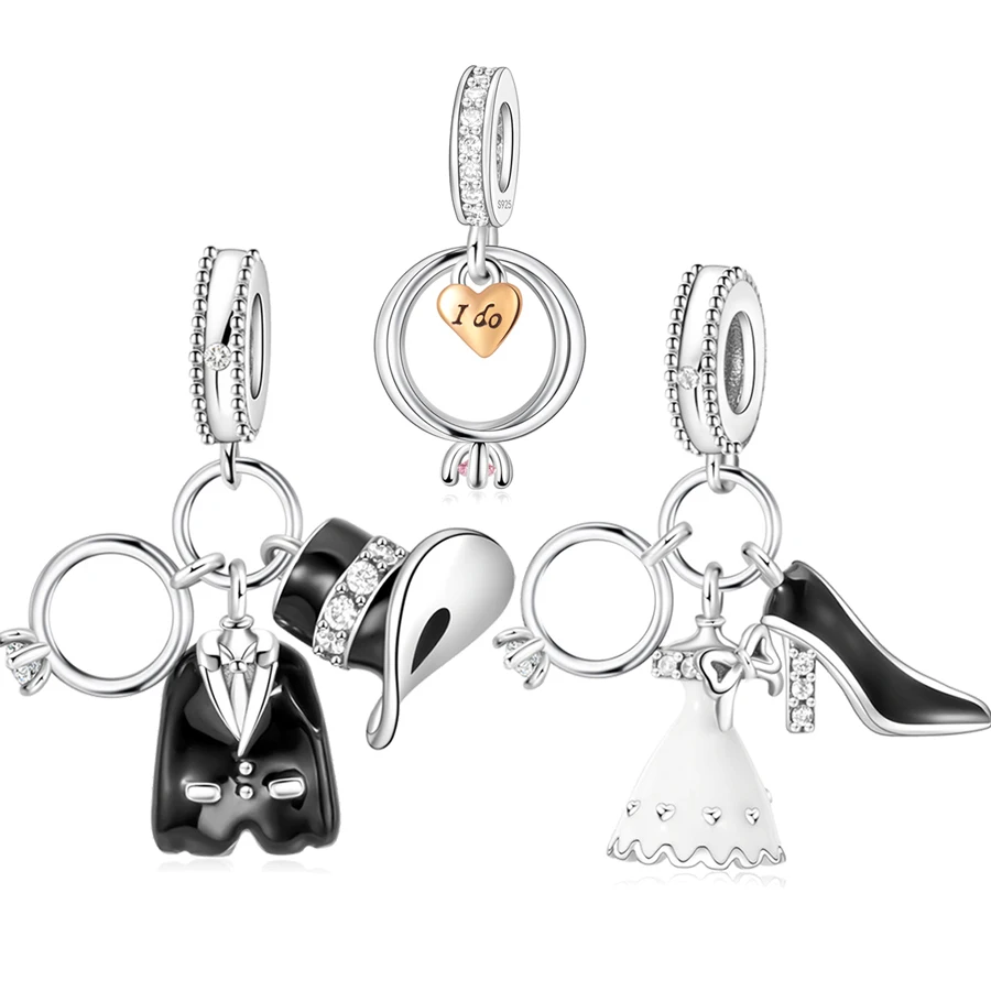 

Пан Подвески Оригинальный свадебный костюм Платье и кольцо Висячий браслет Подвеска Ювелирные изделия