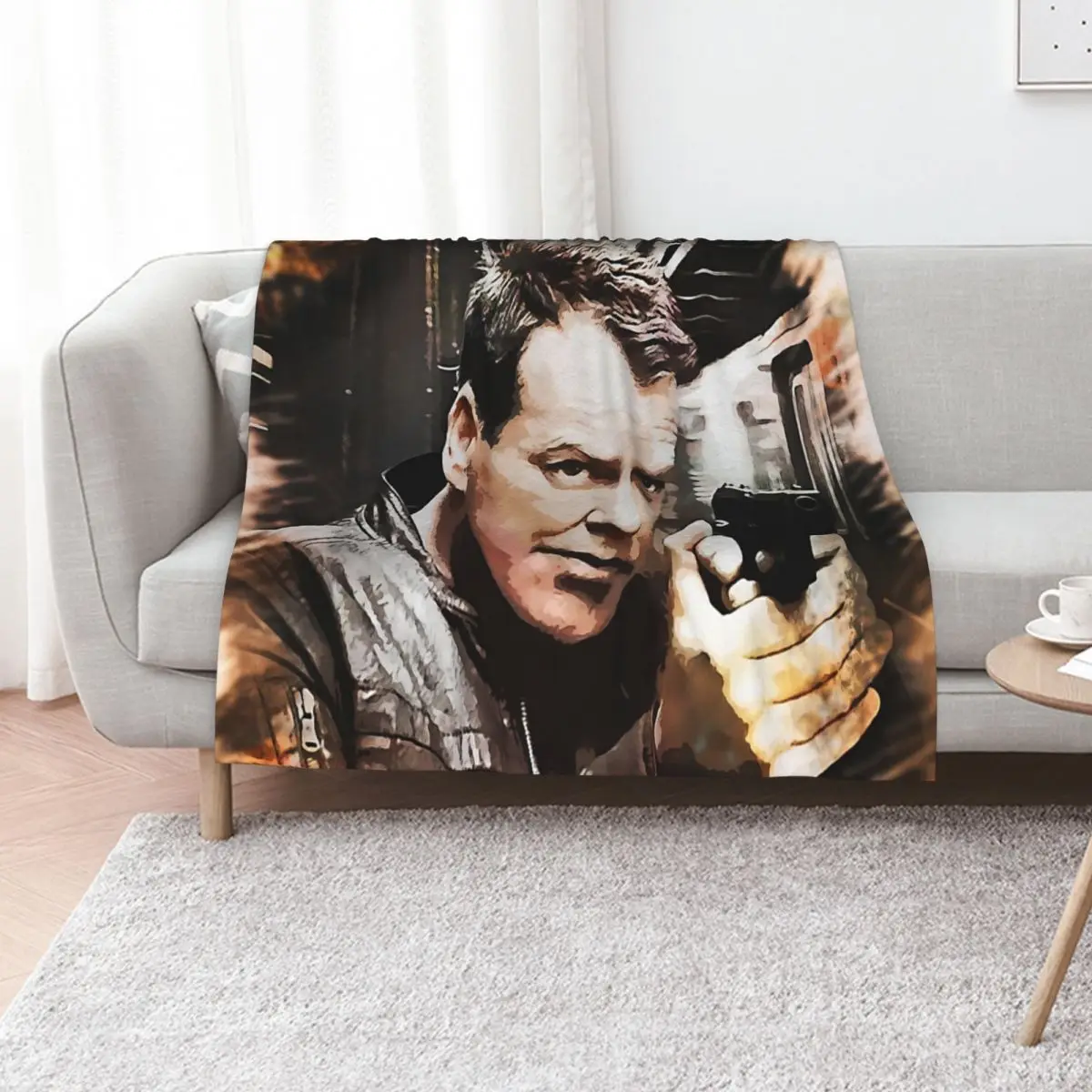 Jack Bauer Portrait Throw Blanket Thin wednesday Moving for winter Weighted Thermals For Travel Blankets