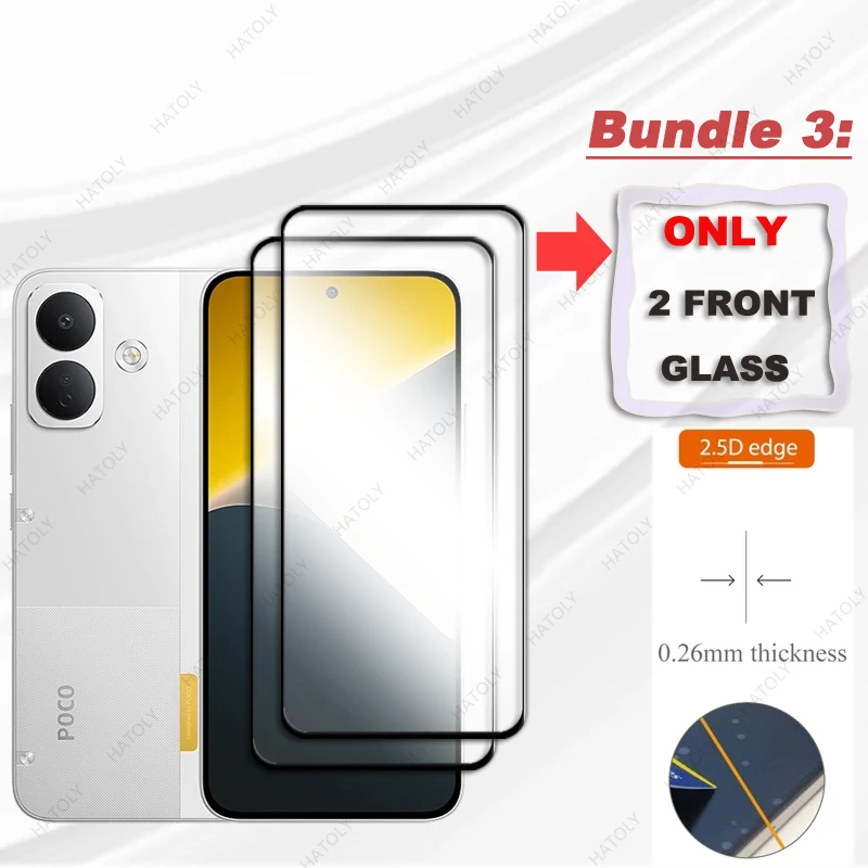 For Xiaomi Poco X8 Glass Screen Protector For Redmi Note 17 Pro 5G Global Film Black Edge Protective Film Camera Lens Protector