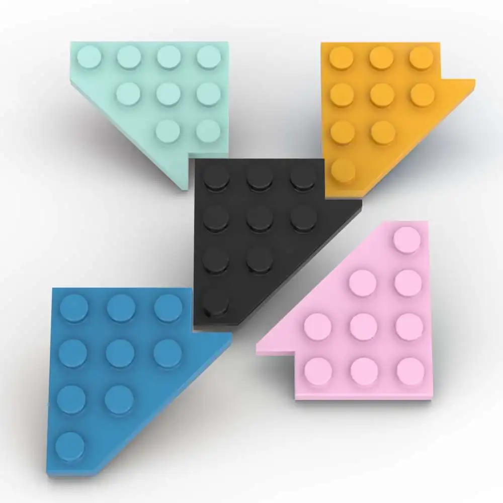 MOC 10 Uds 3936 tablero de ladrillos reemplazables placa de cuña 4x4 ala izquierda bloque de construcción juguetes Divertidos adultos niños regalos de vacaciones