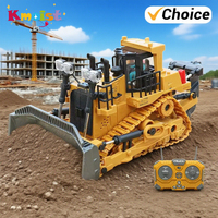 Remote Control Bulldozer Vehicle Toy Remote Control Bulldozer with Metal Dozer Model Toys for Boys Kids Christmas Birthday Gifts