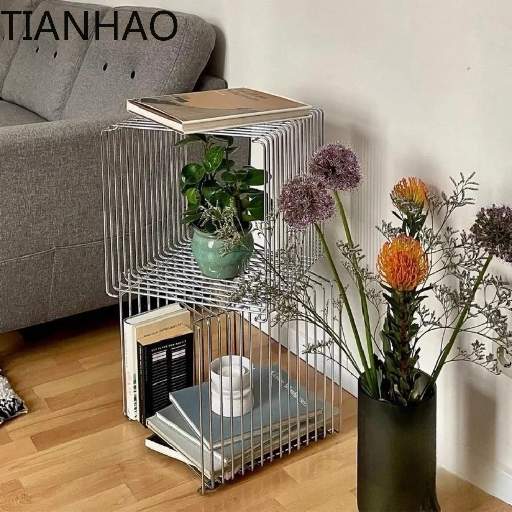 1 Pc Simple Hanging Metal Rack Nordic Storage Floor Coffee Table Wall Hanging Bedside Table Indoor Table