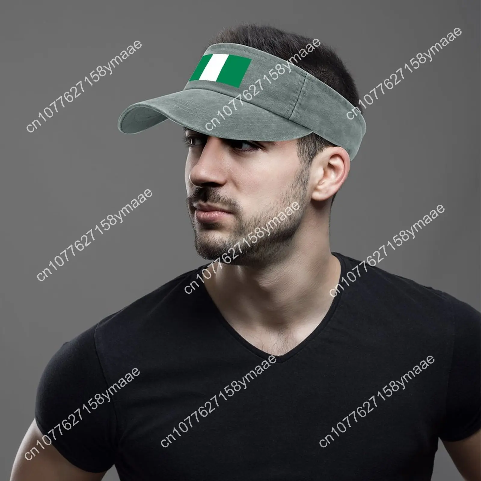 Nigeria Flag Sun Visor Leaky Top Cowboy Hats Mens Womens Customize Cap Sports Baseball Tennis Golf Caps Empty Open Top Hat