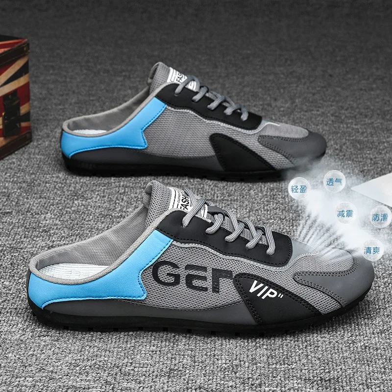 

2026 New Men Flat Half Slippers Lightweight Breathable Casual Shoes Summer Hot Sale Men Fashion Sneakers Sandals Tenis Masculino