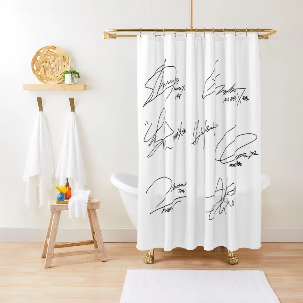 

MONSTA X signatures Shower Curtain Waterproof Bathroom Shower Anime Shower Bathroom Showers Modern Bathroom Accessories Curtain