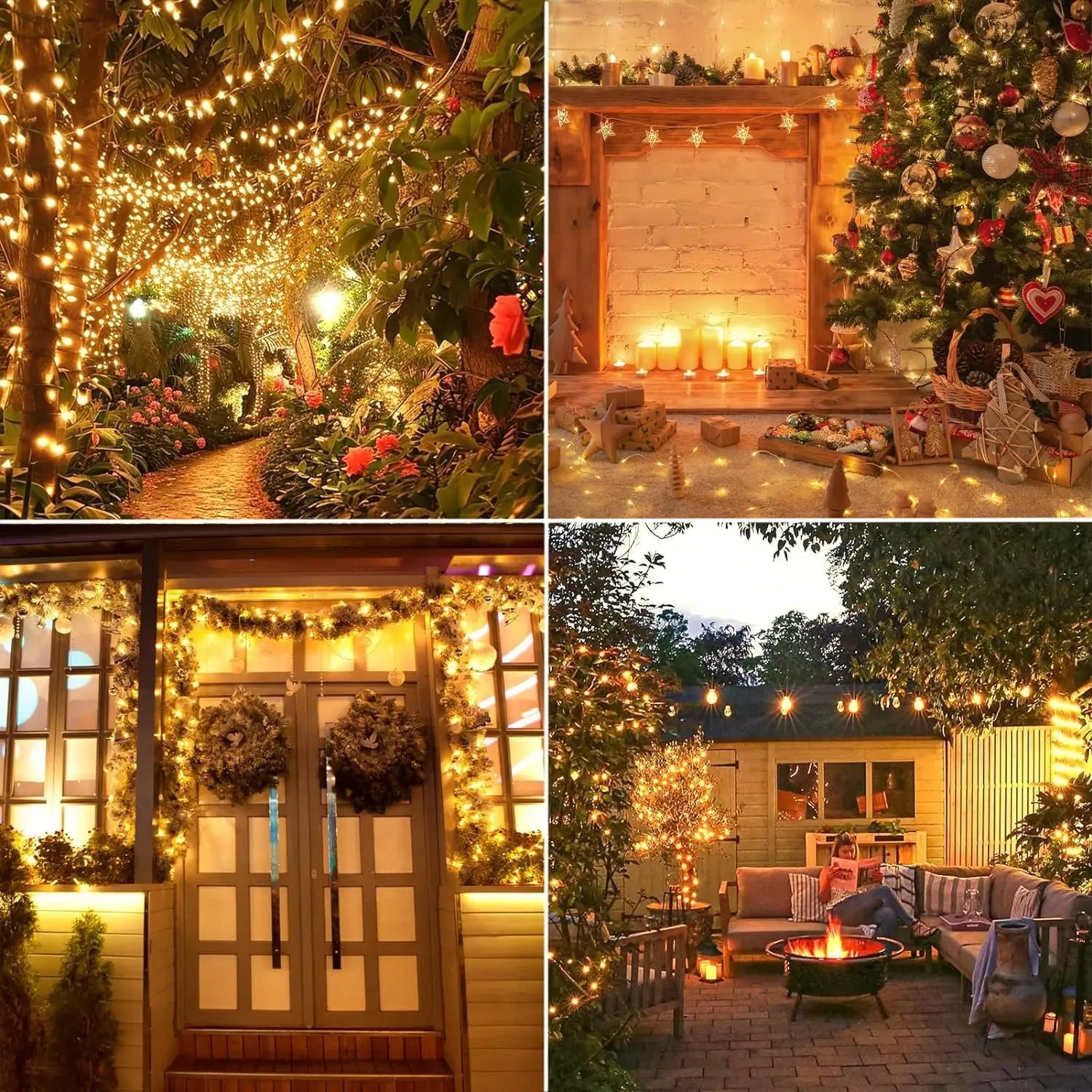 32 متر/22 متر/11 متر/7 متر الشمسية اكليل Led الجنية سلسلة أضواء مقاوم للماء في الهواء الطلق حديقة ساحة عيد الميلاد حفلة جارلاند ديكور الأسلاك النحاسية #3