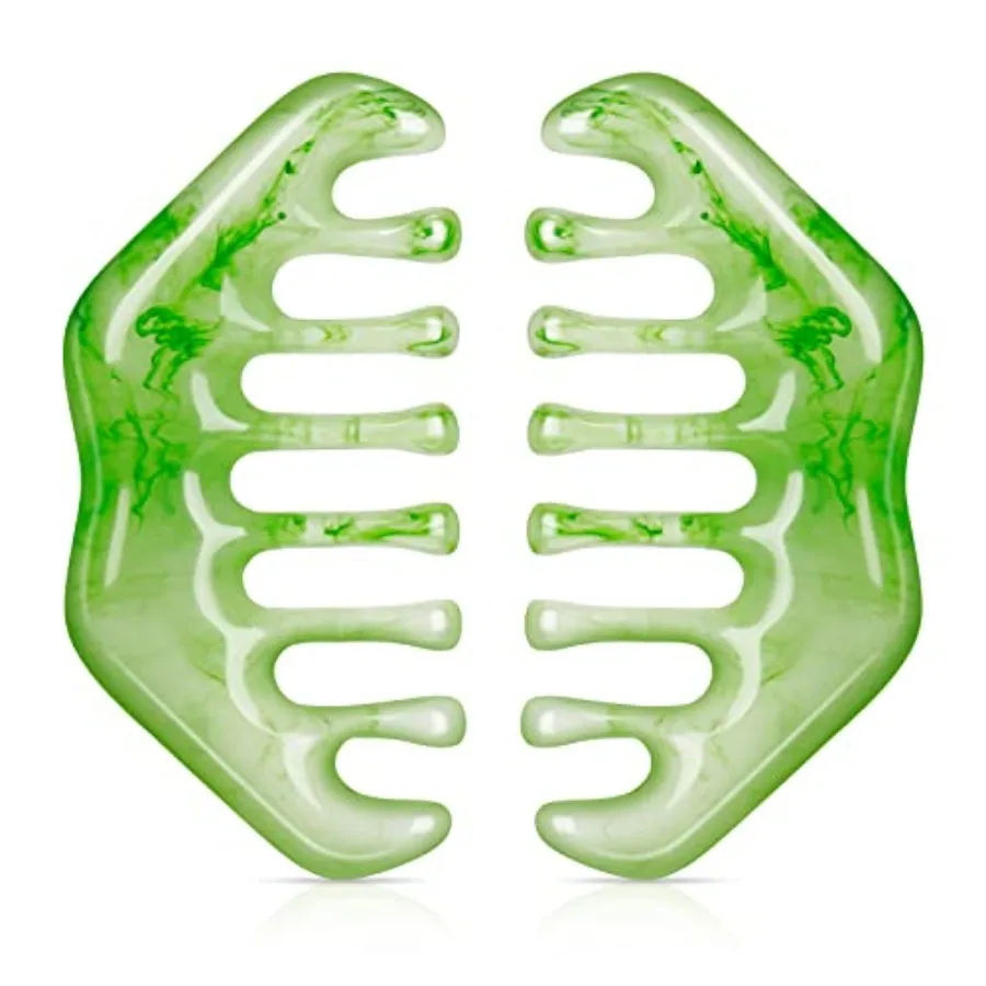 

2 Pcs Jade Combs Esthetician Supplies Massage Stone Hair Gua Sha Scraping Scalp Comb Facial Massage Tool Handheld Head Tools He