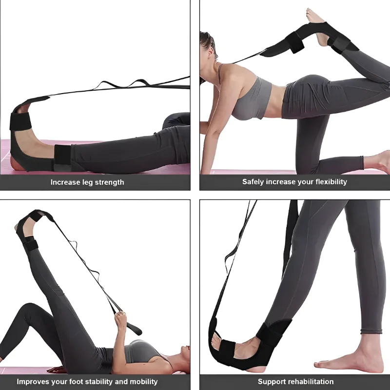 Fitness Open Back Muscle Relaxation Yoga Stretching Band Leg Stretcher Flexibility Strap For Rehabilitation Plantar Fasciitis