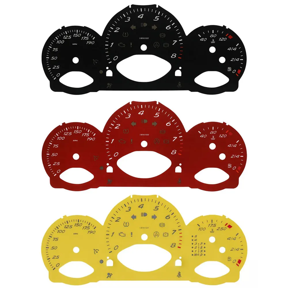 

Gauge Face for Porsche 987 Boxster Cayman Instrument 190MPH, 8000rpm Black/Yellow/Red