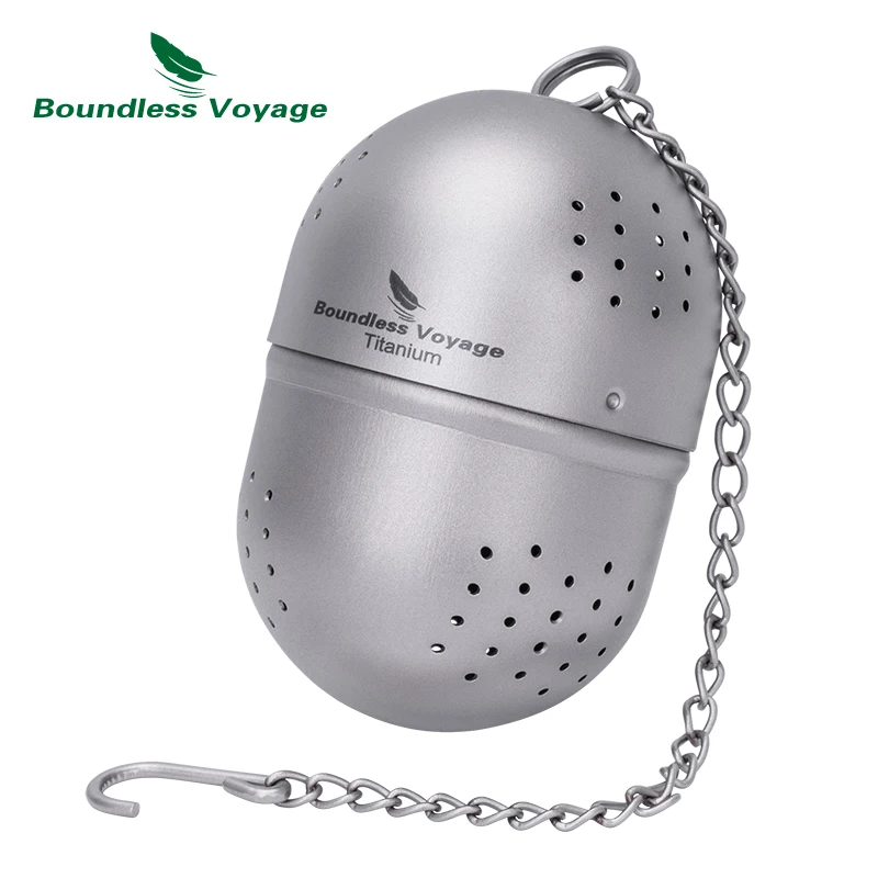Boundless Voyage Tea Strainer Infusers Tea Ball with Extended Chain and Hook for Loose Tea Ti-3207A
