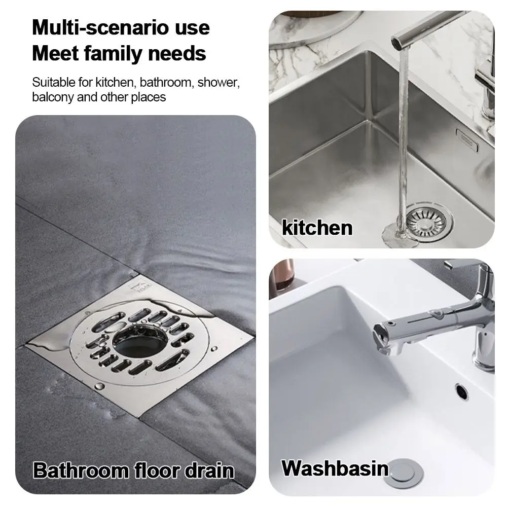 

Silicone Sewer Outfall Drain Filter Anti-blocking Hair Clean Up Sink Strainer Filter Round Shape Waste Catcher