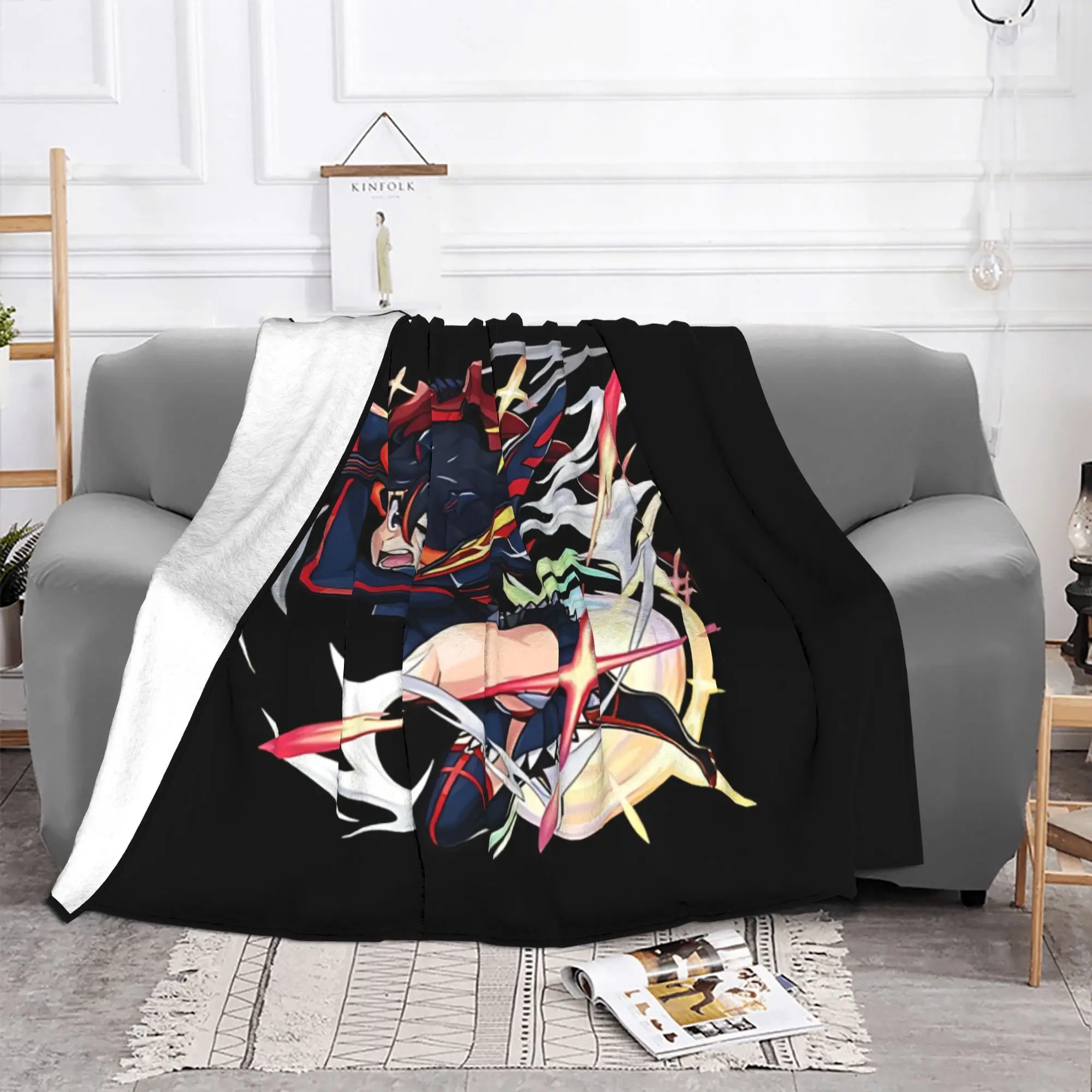 1PC Home Cutecore punk combat  Kill la Kill Blanket Super Cosy Plush Home Living Room Sofa Halloween