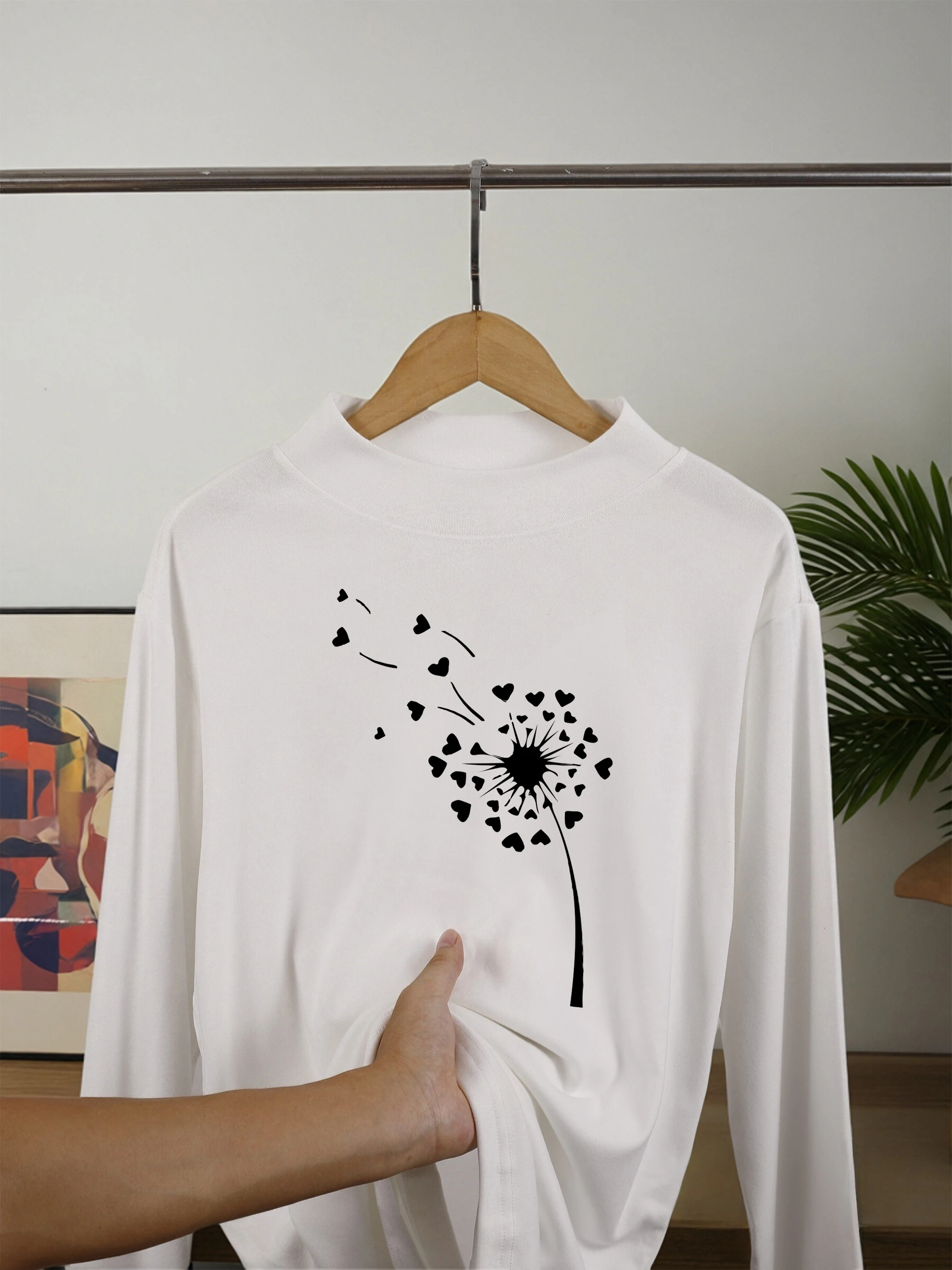 サンタお気に入りナースプリント女性ベーシックシャツファッション秋長袖ハーフハイネックカジュアルトップヒップホップフリースストリートウェア