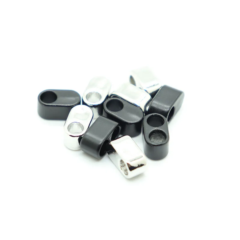 Noter 10 sztuk/paczka akcesoria ze stopu do tworzenia biżuterii czarny kolor srebrny metalowe koraliki DIY bransoletka naszyjnik Paracord Brazalete