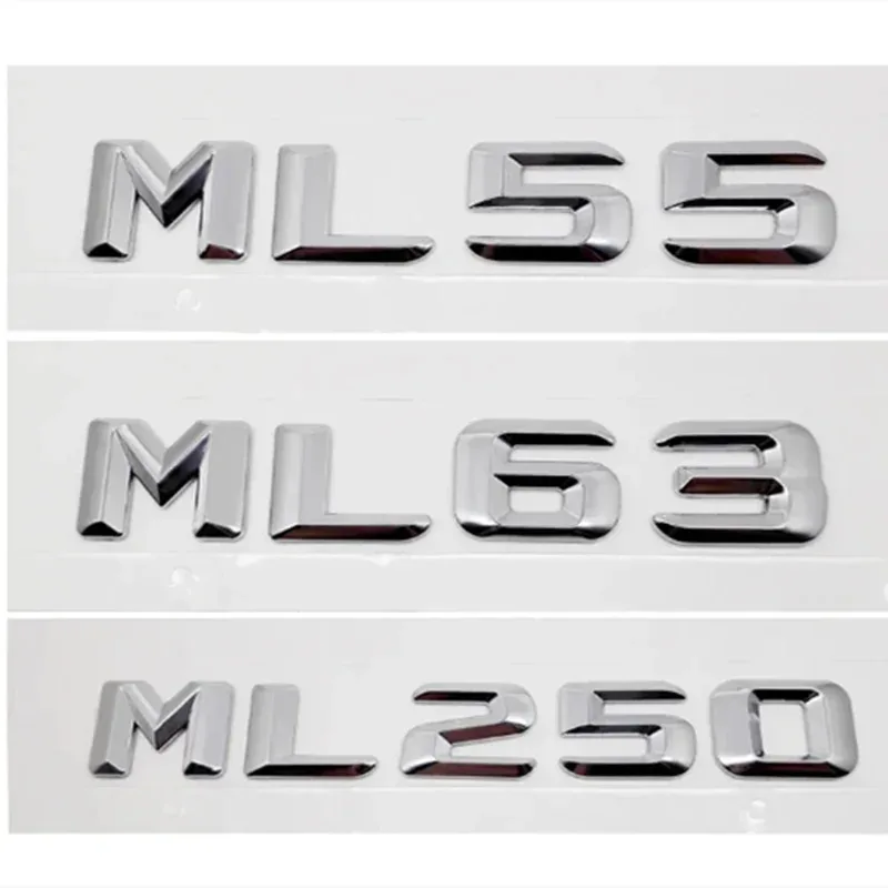 3D ABS Car Rear Trunk Sticker Tail Letter Badge Emblem for Mercedes Benz Style ML55 ML63 ML250 ML300 ML320 ML350 ML400 ML430