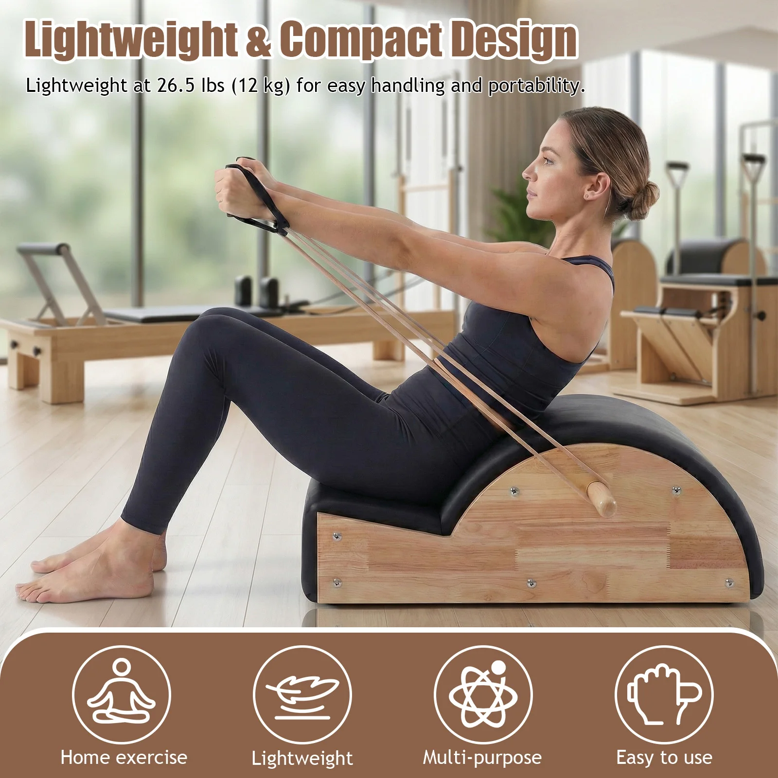 Pilates Spine Corrector Posture Corrector Solid Wood for Balance Body Exercise Multifunctional for Back Flexibility