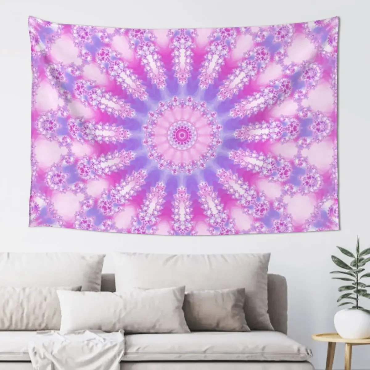 Pale Pink, Magenta, and Purple Mandala Tapestry Bedroom Decor Aesthetic Decoration For Home Wall Coverings Tapestry