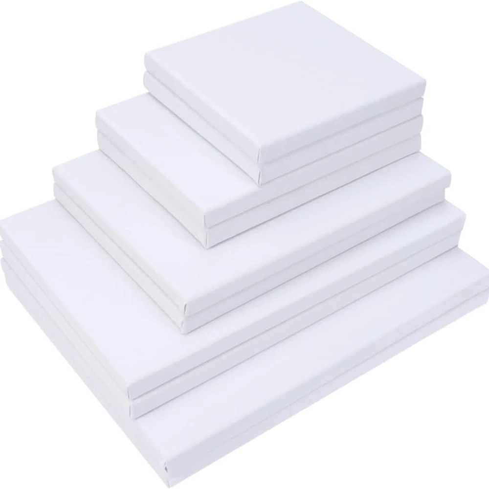 

6 Pieces/set Stretched Canvases for Painting Primed White 100% Cotton Artist Blank Canvas Boards for Painting 8 oz Gesso-Primed