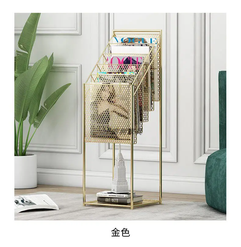 YFY wrought iron grid light luxury multi-layer mobile enterprise publicity frame metal Nordic data rack studio wall-mounted type