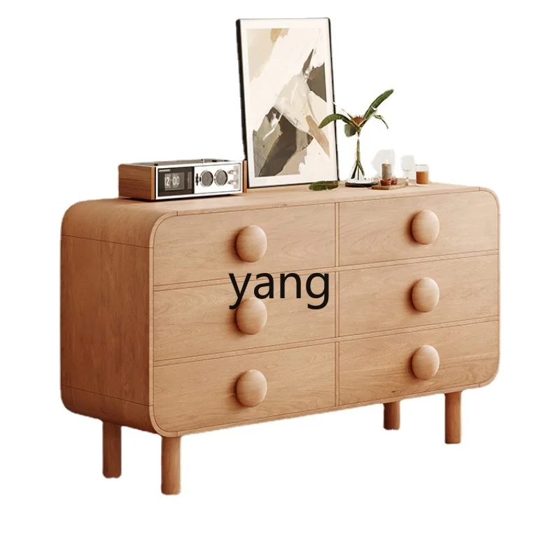 

LMM Silent Style Solid Wood Sideboard Living Room Wall-Mounted Chest of Drawers Storage Cabinet