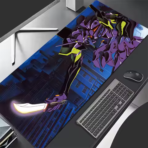 Anime Mouse Pad XXL Custom Laptop E-EvangelionEs Large Mousepad Edge Locking Extended Keyboard Desk Mat Office Gaming Mouse Mats