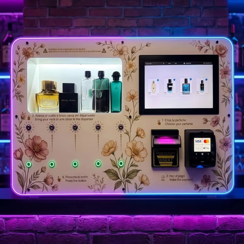 Perfume Vending Machine Luxury Wall Mounted Automated Scent Dispenser Cashless for Spa Wholesaled