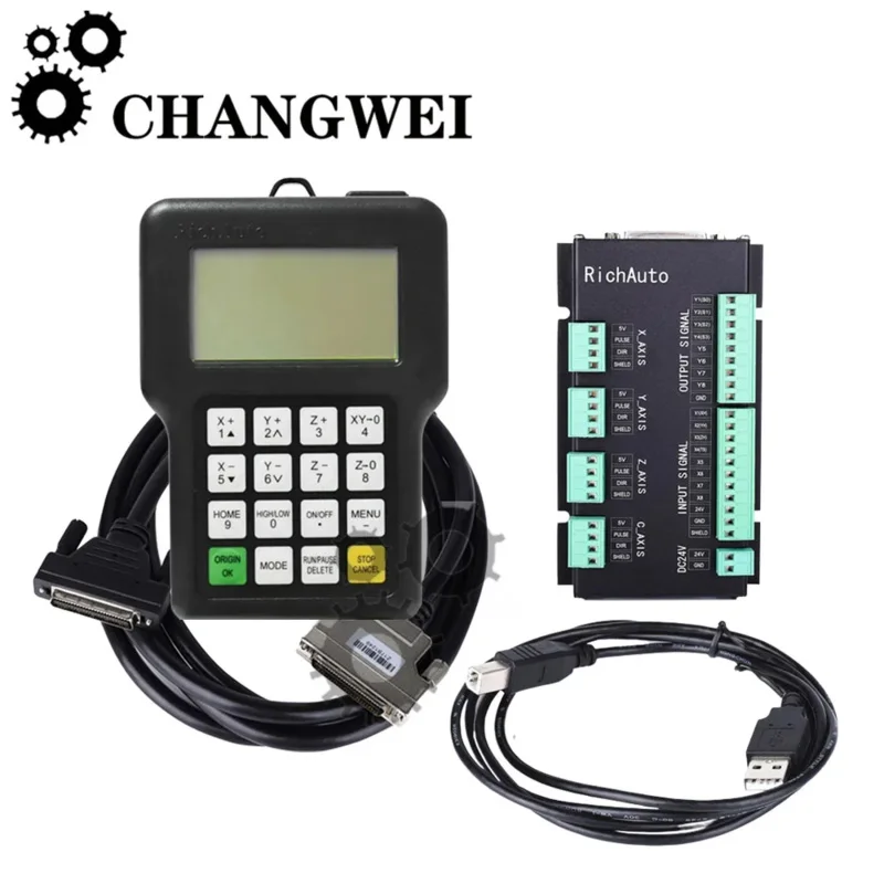 New Original Richauto A132 Dsp Handheld Motion Controller Four-axis Turning And Engraving Integrated Cnc Lathe Control System