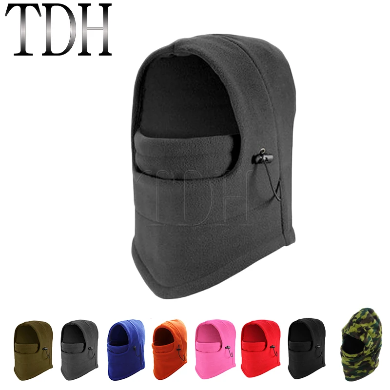 Motorcycle Drive Winter Fleece Hat Scarf Set Thermal Head Cover Tactical Warm Balaclava Bonnet Face Mask Hat Neck Warmer Sport