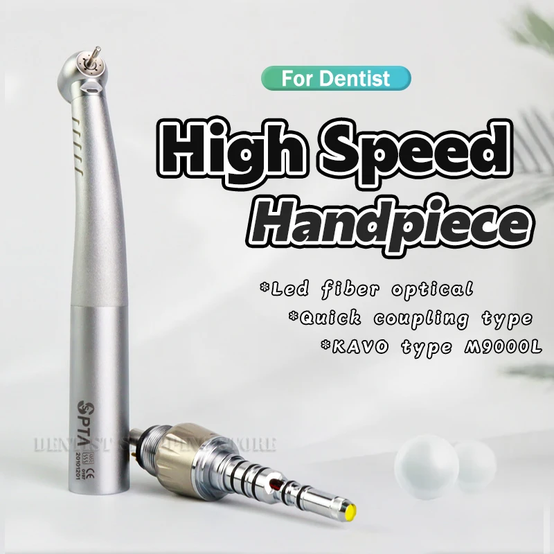 

Fiber Optic LED High Speed Air Turbine Handpiec Dentist Tool Handpiece With 6 Holes KV Coupling And Water Spray Hight Torque