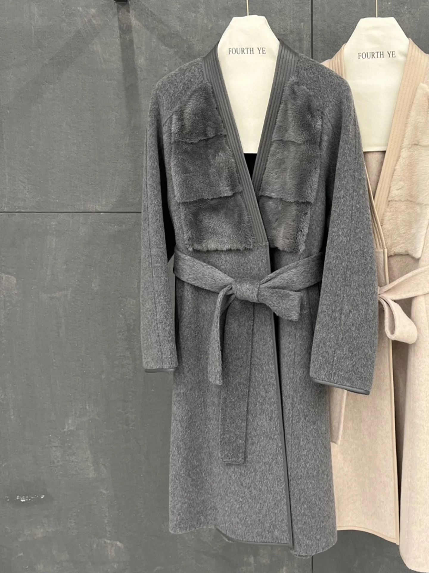 

Autumn And Winter Double-Faced Cashmere Coat Slim Mid-Length Mink Double-Faced Nylon And Genuine Leather Fur Coat For Women