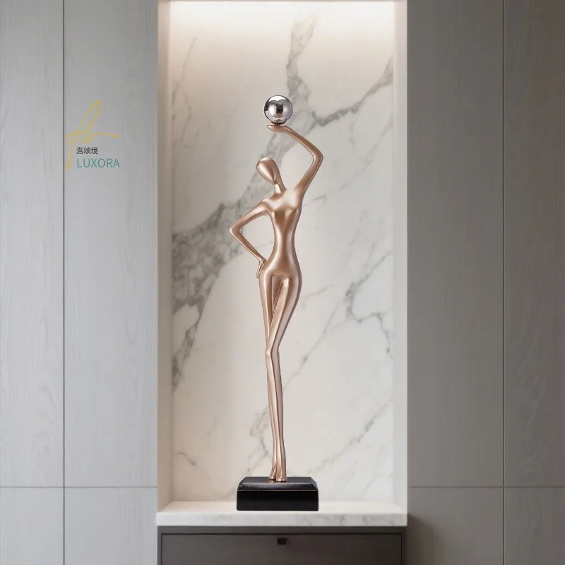 Abstract figure art ornament slender light luxury vertical high sculpture high-end entrance niche handicrafts
