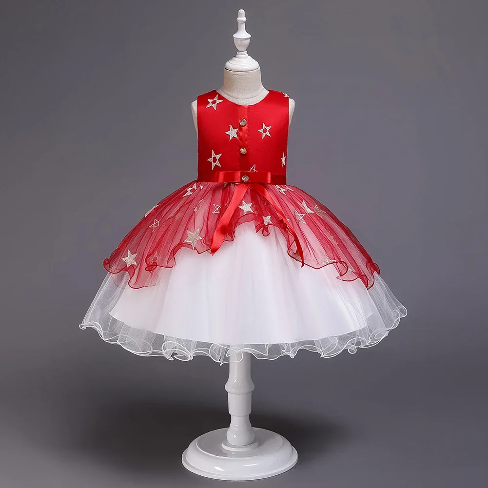 فتاة فساتين 5 ألوان 110 سنتيمتر-160 سنتيمتر الأطفال الأميرة تنورة طفل ستار الشاش Vestidos حفل زفاف أداء عيد الهالوين